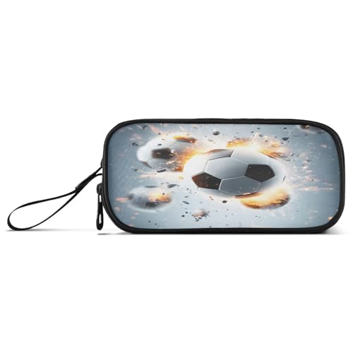 Mnsruu Dynamic Soccers Federmäppchen mit Reißverschluss, großes Fassungsvermögen, Organizer für Büro, Uni, Schule, Reisen von Mnsruu
