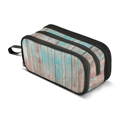 Mnsruu Federmäppchen aus Holz, mit großem Fassungsvermögen, 3 Fächer, für Schulbedarf, Jungen und Mädchen, mehrfarbig, Einheitsgröße, Taschen-Organizer von Mnsruu