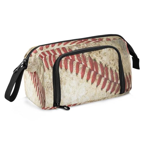 Mnsruu Federmäppchen im Vintage-Stil, stilvoll, Baseball-Sport, großes Fassungsvermögen, Stifteetui, Schreibwaren, Büro, Organizer-Tasche für Erwachsene, Stylischer Baseball-Sport im Vintage-Stil, von Mnsruu