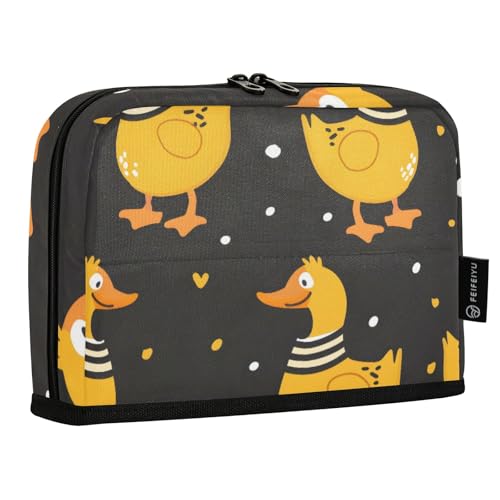 Mnsruu Federmäppchen mit Cartoon-Ente, stehend, großes Fassungsvermögen, Stifttasche für Jungen und Mädchen, mehrschichtiges Stifteetui, Stifthalter, Schreibwaren-Organizer für Schule, Büro, Arbeit von Mnsruu