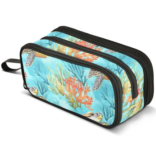 Mnsruu Federmäppchen mit Eulen, Vögel, Sterne, Mond, großes Fassungsvermögen, Stifteetui mit 3 Fächern, Stifthalter, Organizer, Schreibwaren-Tasche, B596, Kinderrucksack von Mnsruu