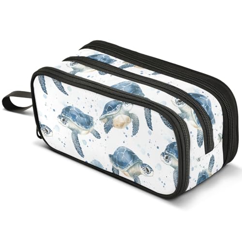 Mnsruu Federmäppchen mit Eulen, Vögel, Sterne, Mond, großes Fassungsvermögen, Stifteetui mit 3 Fächern, Stifthalter, Organizer, Schreibwaren-Tasche, B597, Kinderrucksack von Mnsruu