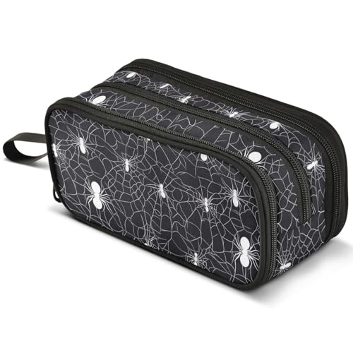 Mnsruu Federmäppchen mit Faultier-Regenbogen-rosa Hintergrund, großes Fassungsvermögen, Stifteetui mit 3 Fächern, Stifthalter, Organizer, Schreibwaren-Tasche, B643, Kinderrucksack von Mnsruu