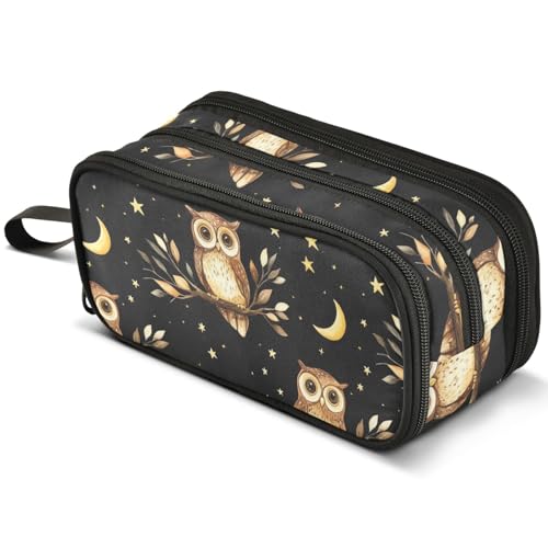 Mnsruu Federmäppchen mit Faultier-Regenbogen-rosa Hintergrund, großes Fassungsvermögen, Stifteetui mit 3 Fächern, Stifthalter, Organizer, Schreibwaren-Tasche, B649, Kinderrucksack von Mnsruu