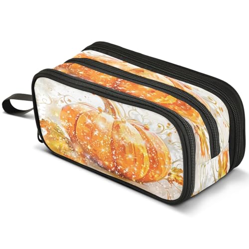 Mnsruu Federmäppchen mit Gänseblümchen, Schmetterlingen, großes Fassungsvermögen, Stifteetui mit 3 Fächern, Stifthalter, Organizer, Schreibwarentasche, B142, Kinderrucksack von Mnsruu