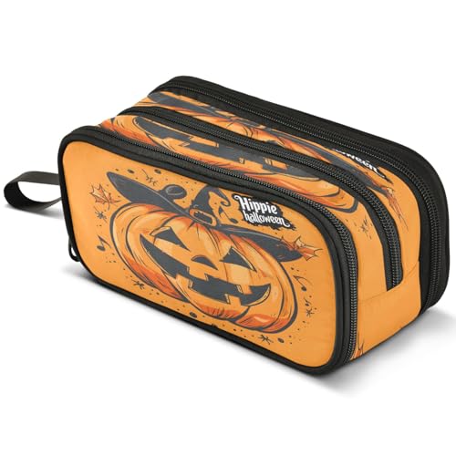 Mnsruu Federmäppchen mit Hirschblumen, großes Fassungsvermögen, Stifteetui mit 3 Fächern, Stifthalter, Organizer, Schreibwaren-Tasche, B035, Kinderrucksack von Mnsruu