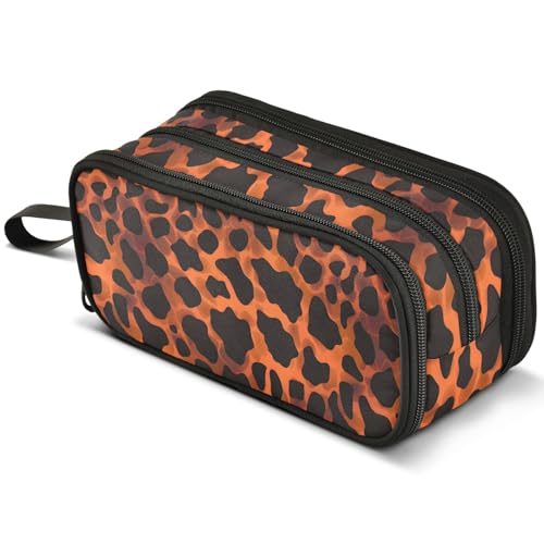 Mnsruu Federmäppchen mit Kirschblättern, großes Fassungsvermögen, Stifteetui mit 3 Fächern, Stifthalter, Organizer, Schreibwarentasche, B406, Kinderrucksack von Mnsruu