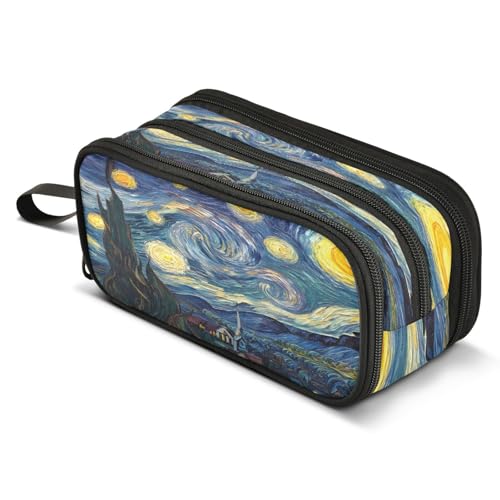 Mnsruu Federmäppchen mit Ölgemälde, großes Fassungsvermögen, 3 Fächer, großes Federmäppchen für Jungen und Mädchen, Schule, Aufbewahrungs-Organizer Mnsruu Federmäppchen mit Ölgemälde, großes Fassungsvermögen, 3 Fächer, großes Federmäppchen für Jungen und Mädchen, Schule, Aufbewahrungs-Organizer von Mnsruu