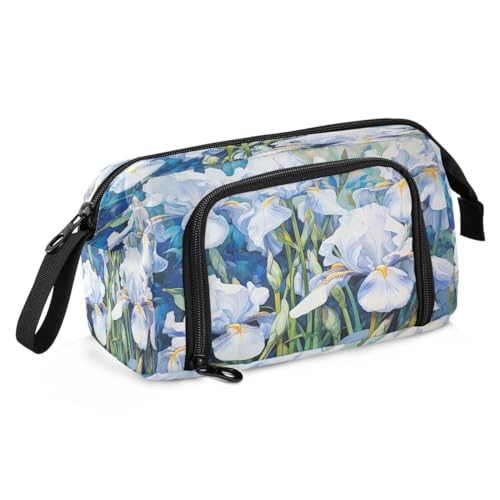 Mnsruu Federmäppchen mit Ölgemälde, schickes Blumenmuster, großes Fassungsvermögen, Stiftebeutel, Schreibwaren, Federmäppchen, Handtasche, für Studenten, Teenager, Schule, Büro, Mehrfarbig von Mnsruu