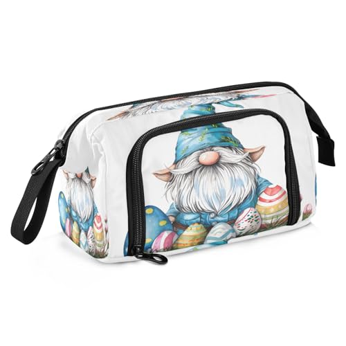 Mnsruu Federmäppchen mit Oster-Zwerg-Eiern, großes Fassungsvermögen, Stifteetui, Stiftebox, Schreibwaren, Büro, Organizer-Tasche für Jungen und Mädchen, Oster-Zwergeier, Einheitsgröße, modisch von Mnsruu