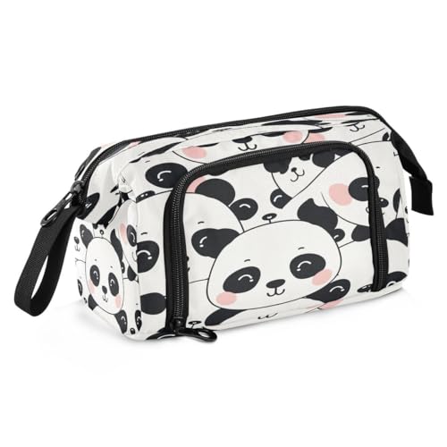 Mnsruu Federmäppchen mit Panda-Motiv, großes Fassungsvermögen, Stiftetasche, Schreibwaren, Federmäppchen, Handtasche, für Studenten, Teenager, Schule, Büro, Mehrfarbig von Mnsruu