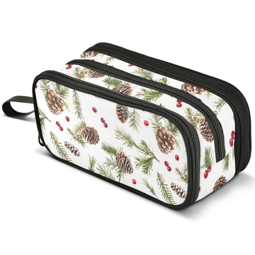 Mnsruu Federmäppchen mit Totenkopf-Motiv und roten Rosen, großes Fassungsvermögen, Federmäppchen mit 3 Fächern, Stifthalter, Organizer, Schreibwaren-Tasche, B428, Kinderrucksack von Mnsruu