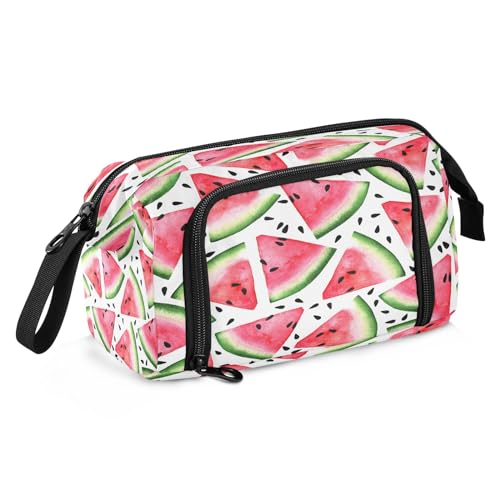 Mnsruu Federmäppchen mit Wassermelonen-Motiv, großes Fassungsvermögen, Federmäppchen, Federmäppchen, Schreibwaren, Büro, Organizer-Tasche für Erwachsene, Fruchtwassermelone, Einheitsgröße, modisch von Mnsruu