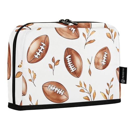 Mnsruu Federmäppchen mit braunem Blättermuster, Stehendes Federmäppchen, großes Fassungsvermögen, Stifttasche für Jungen und Mädchen, mehrschichtiges Stifteetui, Stifthalter, Schreibwaren-Organizer von Mnsruu