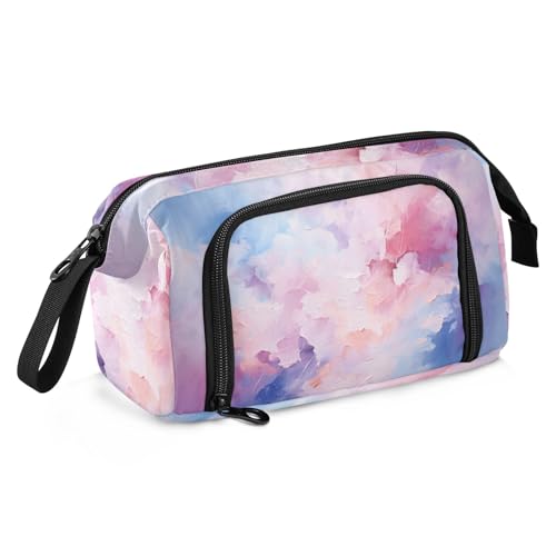 Mnsruu Federmäppchen mit großem Fassungsvermögen, Aquarell-Druck, Stiftebeutel, Schreibwaren-Tasche, Schule, Uni, Büro, Organizer für Teenager, Erwachsene, Studenten, Aquarelldruck, Einheitsgröße, von Mnsruu