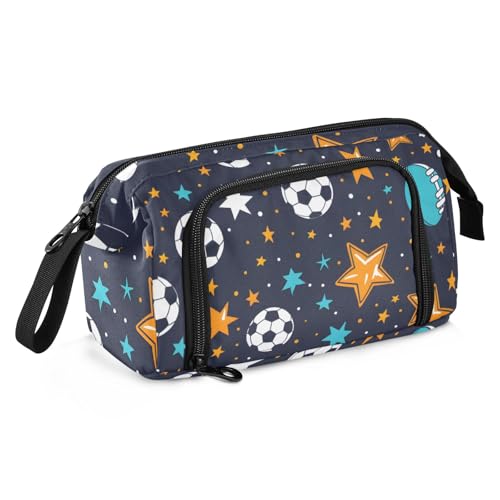 Mnsruu Federmäppchen mit großem Fassungsvermögen, Ball- und Stern-Stifttasche, Schreibwaren-Tasche, Schule, Uni, Büro, Organizer für Teenager, Erwachsene, Studenten, Ball und Stern, Einheitsgröße, von Mnsruu