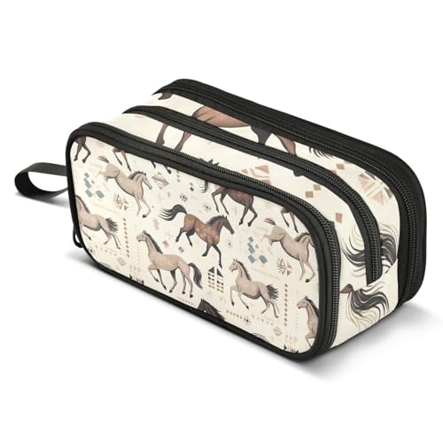 Mnsruu Federmäppchen mit großem Fassungsvermögen, Dinosaurier, Stifteetui, 3 Fächer, tragbarer Aufbewahrungs-Organizer für Teenager, Mädchen, Jungen, Schule, Büro von Mnsruu