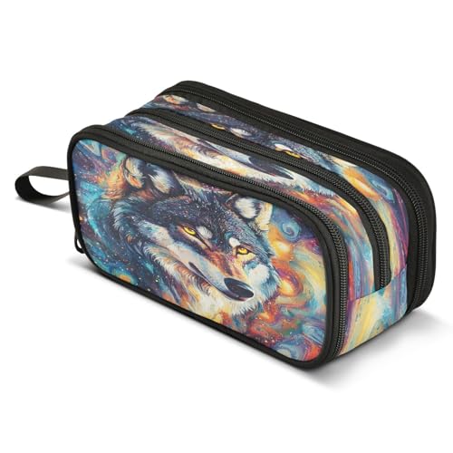 Mnsruu Federmäppchen mit großem Fassungsvermögen, Dinosaurier, T. Rex, Stifteetui, 3 Fächer, tragbarer Aufbewahrungs-Organizer für Teenager, Mädchen, Jungen, Schule, Büro von Mnsruu