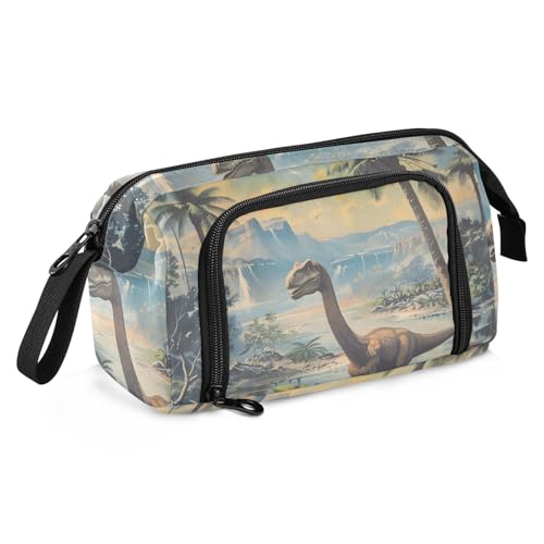 Mnsruu Federmäppchen mit großem Fassungsvermögen, Dinosaurier-Baum, Stiftebeutel, Schreibwaren-Tasche, Schule, Uni, Büro, Organizer für Teenager, Erwachsene, Studenten, Dinosaurier-Baum, von Mnsruu