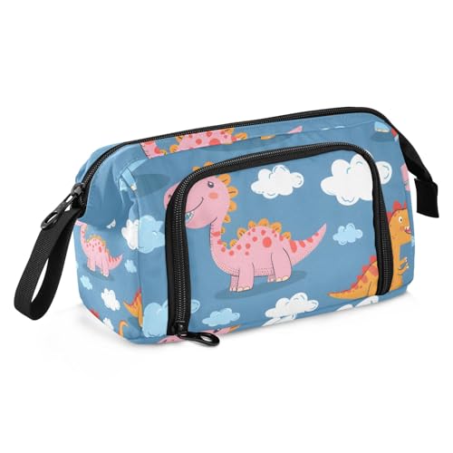 Mnsruu Federmäppchen mit großem Fassungsvermögen, Dinosaurier und Wolken, Stifteetui, Schreibwaren-Tasche, Schule, Uni, Büro, Organizer für Teenager, Erwachsene, Studenten, Dinosaurier und Wolken, von Mnsruu