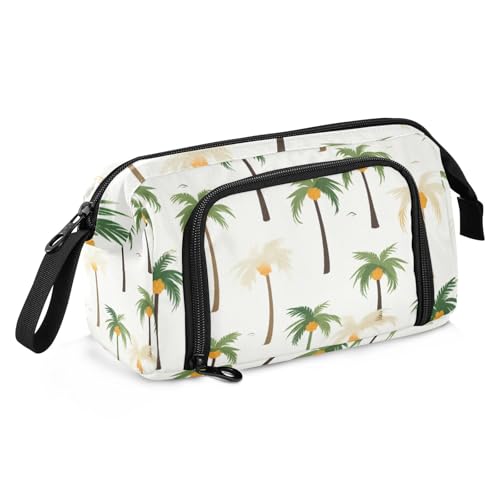 Mnsruu Federmäppchen mit großem Fassungsvermögen, Kokosnussbäume, Stifteetui, Schreibwaren-Tasche, Schule, Uni, Büro, Organizer für Teenager, Erwachsene, Studenten, Kokosbäume, Einheitsgröße, von Mnsruu