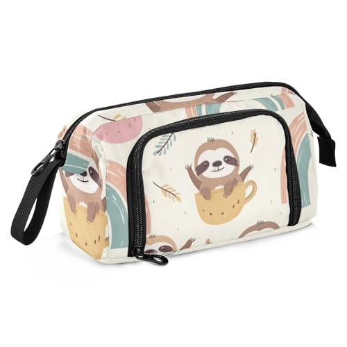 Mnsruu Federmäppchen mit großem Fassungsvermögen, Regenbogen-Tasse, Koalas-Stifttasche, Schreibwaren-Tasche, Schule, Uni, Büro, Organizer für Teenager, Erwachsene, Studenten, Rainbow Cup Koalas, von Mnsruu