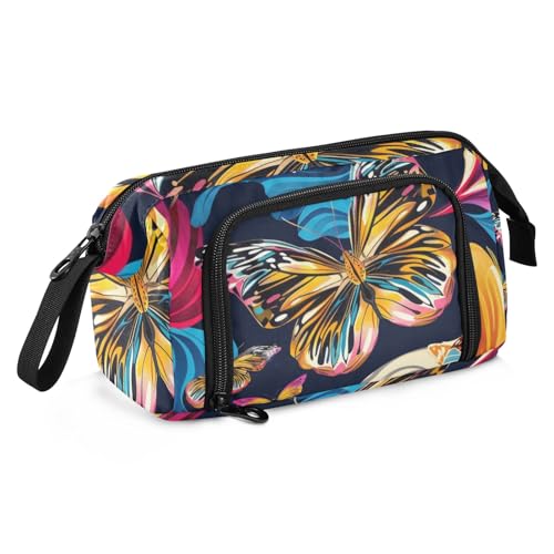 Mnsruu Federmäppchen mit großem Fassungsvermögen, Schmetterlinge, abstrakter Druck, Stiftetasche, Tasche, Halter, Schreibwarentasche, Schule, Uni, Büro, Organizer für Teenager, Erwachsene, Studenten, Mnsruu Federmäppchen mit großem Fassungsvermögen, Schmetterlinge, abstrakter Druck, Stiftetasche, Tasche, Halter, Schreibwarentasche, Schule, Uni, Büro, Organizer für Teenager, Erwachsene, Studenten, von Mnsruu