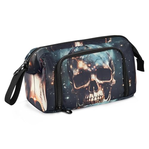 Mnsruu Federmäppchen mit großem Fassungsvermögen, Totenkopf-Design, für 2 Stifte, Schreibwaren-Tasche, Schule, Uni, Büro, Organizer für Teenager, Erwachsene, Studenten, Totenkopf 2, Einheitsgröße, von Mnsruu