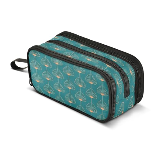 Mnsruu Federmäppchen mit großem Fassungsvermögen, Vintage-Stil, blaugrün, 3 Fächer, für Schulbedarf, Jungen und Mädchen, mehrfarbig, Einheitsgröße, Taschen-Organizer Mnsruu Federmäppchen mit großem Fassungsvermögen, Vintage-Stil, blaugrün, 3 Fächer, für Schulbedarf, Jungen und Mädchen, mehrfarbig, Einheitsgröße, Taschen-Organizer von Mnsruu