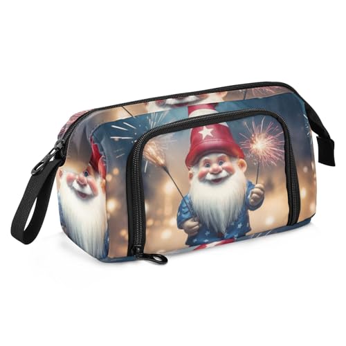 Mnsruu Federmäppchen mit großem Fassungsvermögen, Zwerg mit Feuerwerk, Stiftebeutel, Schreibwaren-Tasche, Schule, Uni, Büro, Organizer für Teenager, Erwachsene, Studenten, Zwerg mit Feuerwerk, von Mnsruu