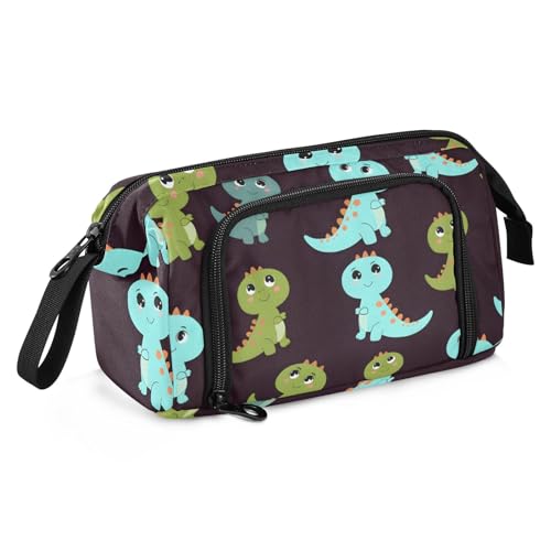 Mnsruu Federmäppchen mit großem Fassungsvermögen, blaugrün, niedlicher Dinosaurier-Stiftbeutel, Stiftebeutel, Schreibwaren-Tasche, Schule, Uni, Büro, Organizer für Teenager, Erwachsene, Studenten, von Mnsruu