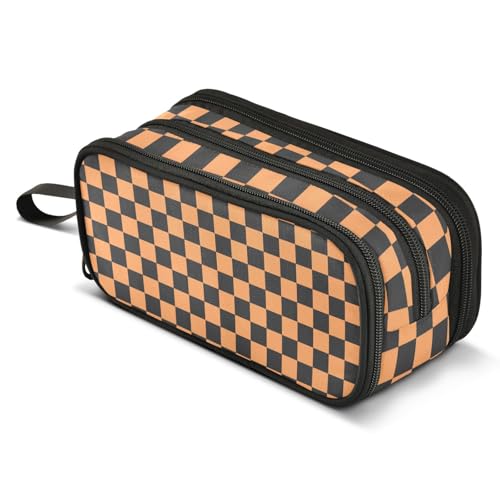 Mnsruu Federmäppchen mit großem Fassungsvermögen, dunkler Regenbogen-Dinosaurier, Stifteetui, 3 Fächer, tragbarer Aufbewahrungs-Organizer für Teenager, Mädchen, Jungen, Schule, Büro von Mnsruu