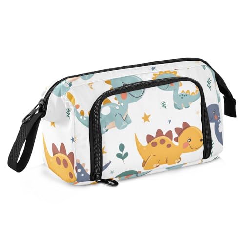 Mnsruu Federmäppchen mit großem Fassungsvermögen, niedliches Dinosaurier-Federmäppchen, Schreibwaren-Tasche, Schule, Uni, Büro, Organizer für Teenager, Erwachsene, Studenten, Niedlicher Dinosaurier, von Mnsruu