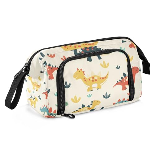 Mnsruu Federmäppchen mit großem Fassungsvermögen, niedliches buntes Dinosaurier-Tier-Federmäppchen für Schreibwaren, Schule, Uni, Büro, Organizer für Teenager, Erwachsene, Studenten, Niedliches buntes von Mnsruu