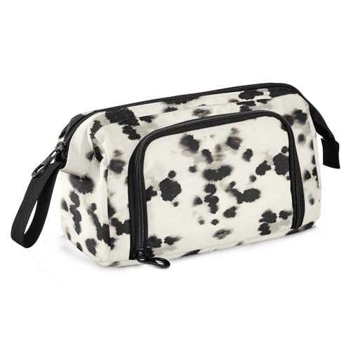 Mnsruu Federmäppchen mit großem Fassungsvermögen, schwarz gesprenkelt, Stifteetui, Schreibwaren-Tasche, Schule, Uni, Büro, Organizer für Teenager, Erwachsene, Studenten, Schwarz gesprenkelt, von Mnsruu