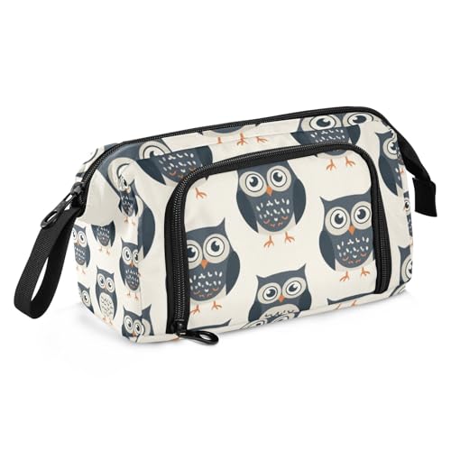 Mnsruu Federmäppchen mit großem Fassungsvermögen, schwarze Eule, Stifteetui, Schreibwaren-Tasche, Schule, Uni, Büro, Organizer für Teenager, Erwachsene, Studenten, Schwarz / Eulen, Einheitsgröße, von Mnsruu