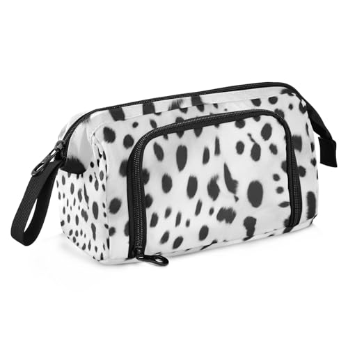 Mnsruu Federmäppchen mit großem Fassungsvermögen, schwarzer Leopardenmuster, Schreibwaren-Tasche, Schule, Uni, Büro, Organizer für Teenager, Erwachsene, Studenten, Schwarz Leopard, Einheitsgröße, von Mnsruu