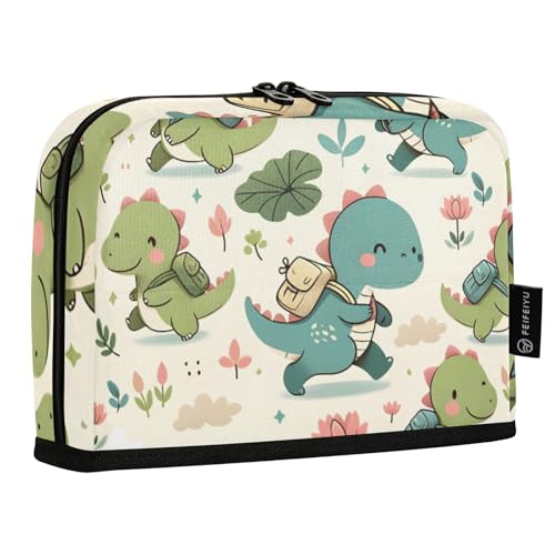 Mnsruu Federmäppchen mit niedlichem Dinosaurier-Motiv, mit großem Fassungsvermögen, für Jungen und Mädchen, mehrschichtiges Stifteetui, Stifthalter, Schreibwaren-Organizer für Schule, Büro, Arbeit von Mnsruu