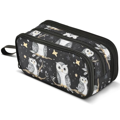 Mnsruu Federmäppchen mit niedlichem Faultier-Design, großes Fassungsvermögen, Federmäppchen mit 3 Fächern, Stifthalter, Organizer, Schreibwaren-Tasche, B547, Kinderrucksack von Mnsruu