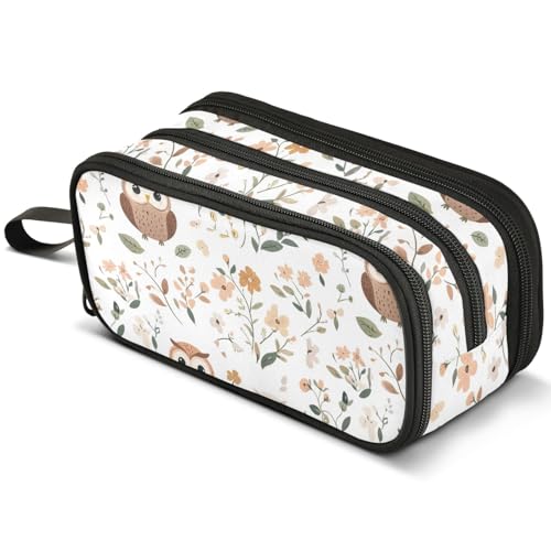 Mnsruu Federmäppchen mit niedlichem Geisterkürbis-Design, großes Fassungsvermögen, Stifteetui mit 3 Fächern, Stifthalter, Organizer, Schreibwaren-Tasche, B569, Kinderrucksack von Mnsruu