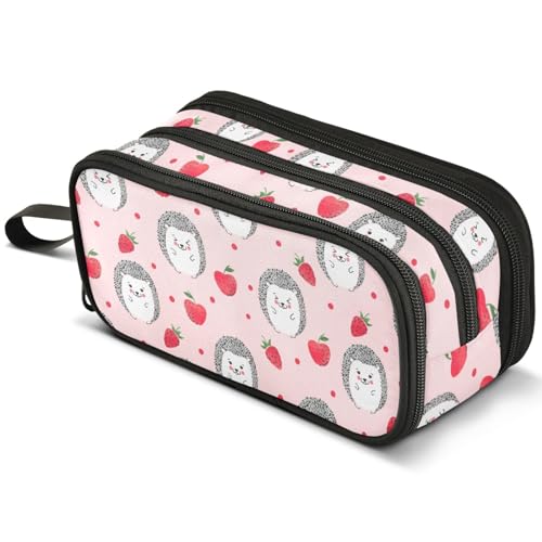 Mnsruu Federmäppchen mit niedlichem Igel-Apfel-Motiv, großes Fassungsvermögen, Stifteetui mit 3 Fächern, Stifthalter, Organizer, Schreibwaren-Tasche, A1248, Kinderrucksack Mnsruu Federmäppchen mit niedlichem Igel-Apfel-Motiv, großes Fassungsvermögen, Stifteetui mit 3 Fächern, Stifthalter, Organizer, Schreibwaren-Tasche, A1248, Kinderrucksack von Mnsruu