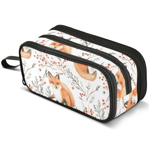 Mnsruu Federmäppchen mit niedlichem Katzenmotiv, Motiv: schwarze Katzen, große Kapazität, Stifteetui mit 3 Fächern, Stifthalter, Organizer, Schreibwaren-Tasche, B486, Kinderrucksack von Mnsruu