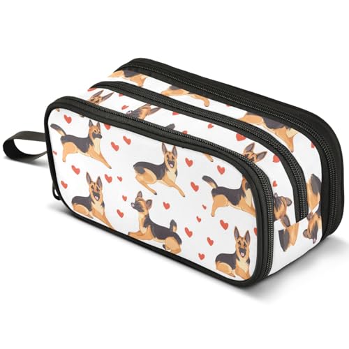 Mnsruu Federmäppchen mit niedlichem Katzenmotiv, Motiv: schwarze Katzen, große Kapazität, Stifteetui mit 3 Fächern, Stifthalter, Organizer, Schreibwaren-Tasche, B487, Kinderrucksack von Mnsruu