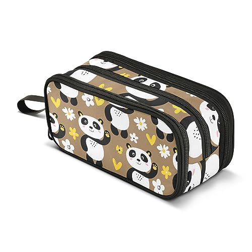 Mnsruu Federmäppchen mit niedlichem Panda-Motiv, für Jungen und Mädchen, große Kapazität, für Schule, Büro, Schreibwaren, Organizer, Stifteetui, Reißverschluss, Kinder, Teenager, Erwachsene, A367, von Mnsruu