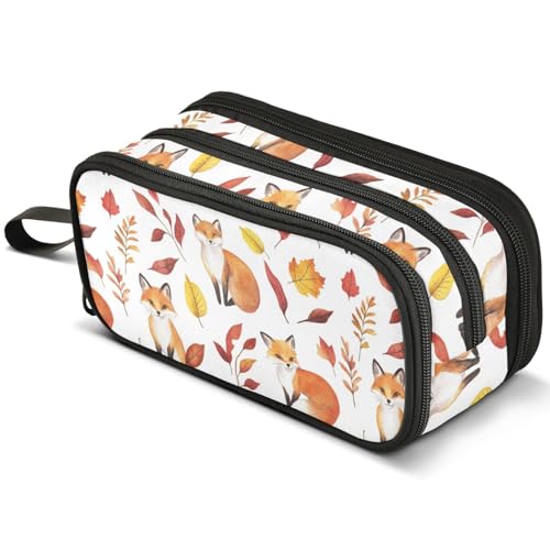 Mnsruu Federmäppchen mit niedlichem Pandas-Aquarell-Design, großes Fassungsvermögen, Stifteetui mit 3 Fächern, Stifthalter, Organizer, Schreibwaren-Tasche, B541, Kinderrucksack von Mnsruu