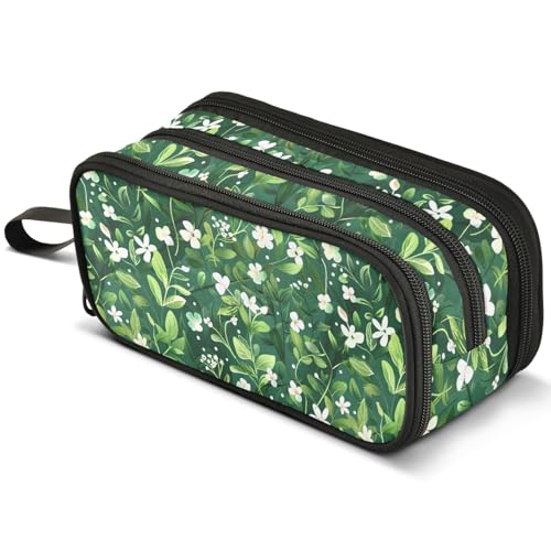 Mnsruu Federmäppchen mit roten Mohnblumen, großes Fassungsvermögen, Stifteetui mit 3 Fächern, Stifthalter, Organizer, Schreibwaren-Tasche, B393, Kinderrucksack von Mnsruu