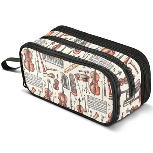 Mnsruu Federmäppchen mit roten Mohnblumen, großes Fassungsvermögen, Stifteetui mit 3 Fächern, Stifthalter, Organizer, Schreibwaren-Tasche, B397, Kinderrucksack von Mnsruu