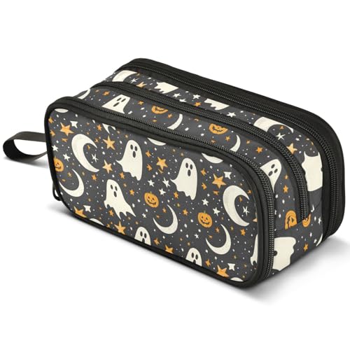 Mnsruu Federmäppchen mit schwarzem Hintergrund, großes Fassungsvermögen, Federmäppchen mit 3 Fächern, Stifthalter, Organizer, Schreibwaren-Tasche, B382, Kinderrucksack von Mnsruu