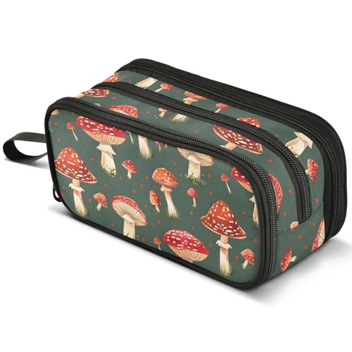 Mnsruu Federmäppchen mit schwarzem Hintergrund, großes Fassungsvermögen, Stifteetui mit 3 Fächern, Stifthalter, Organizer, Schreibwaren-Tasche, B167, Kinderrucksack von Mnsruu