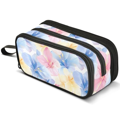 Mnsruu Federmäppchen mit schwarzem Hintergrund, großes Fassungsvermögen, Stifteetui mit 3 Fächern, Stifthalter, Organizer, Schreibwaren-Tasche, B172, Kinderrucksack von Mnsruu